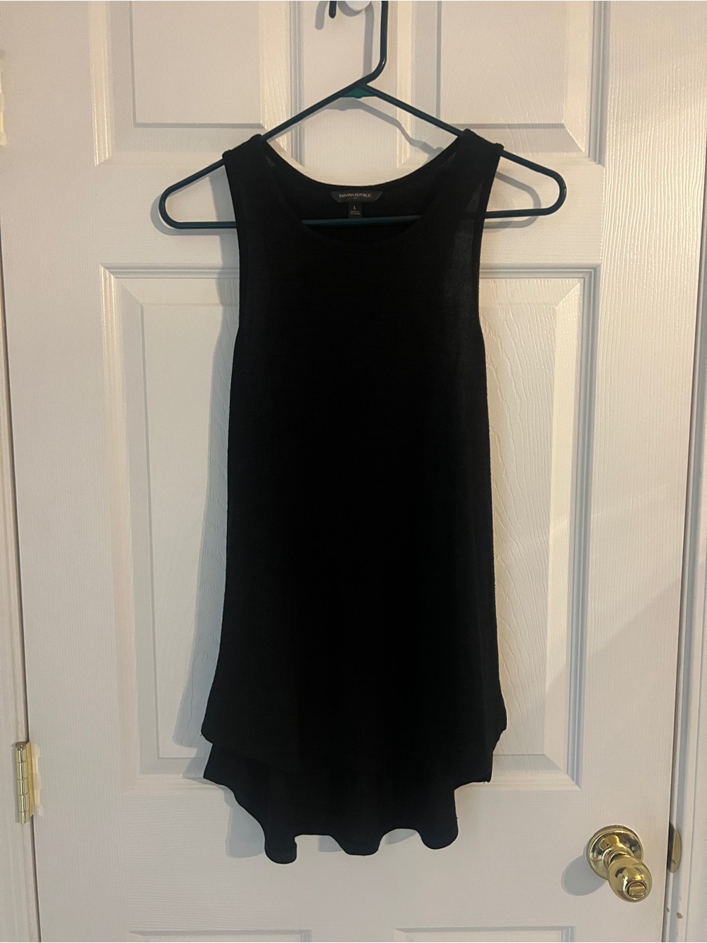 Minimalist Layered Chiffon Sleeveless Tunic Blouse Black Capsule Wardrobe L